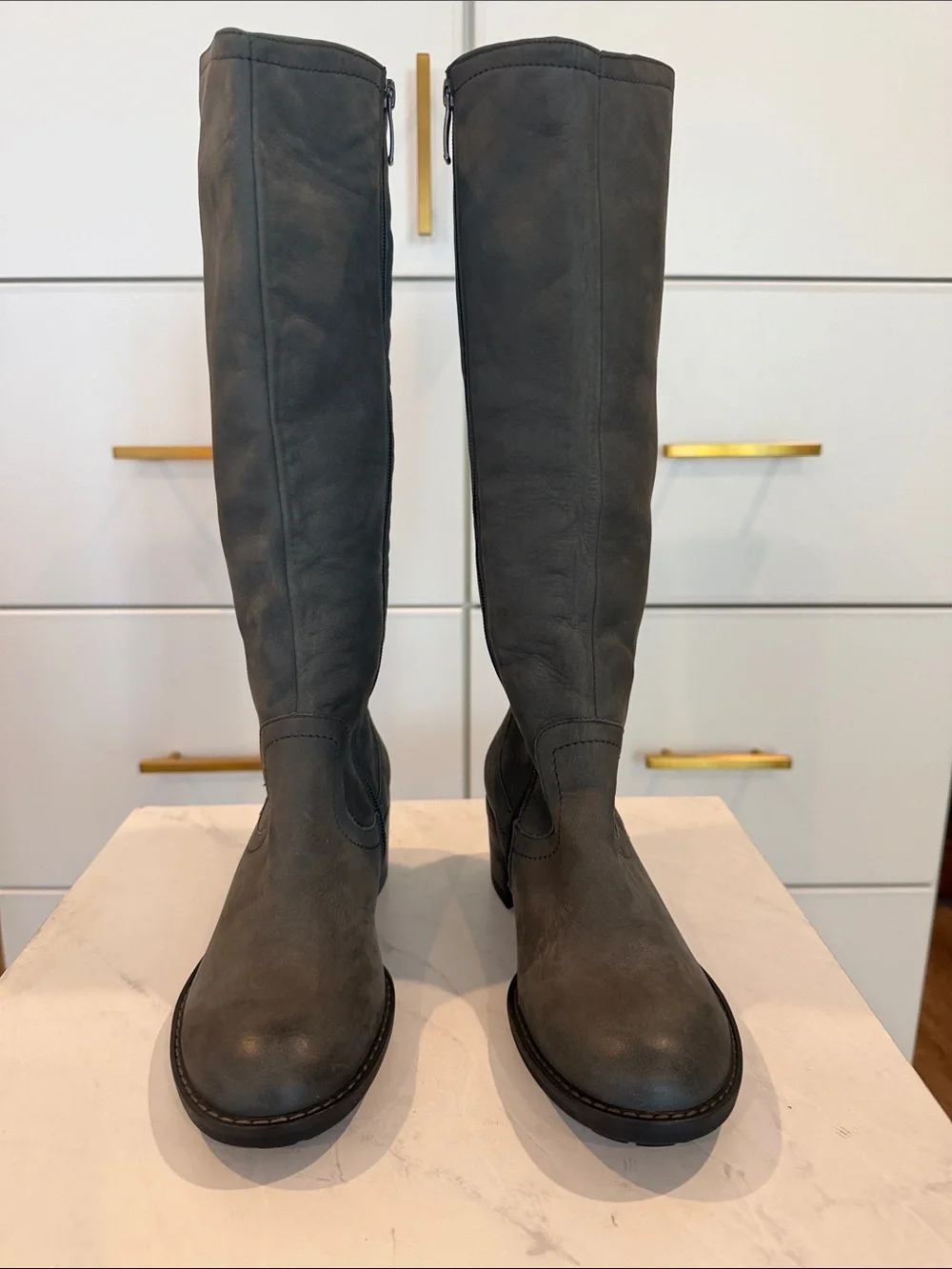 Paul Green Women's Over-the-Knee Zip Boot in Charcoal Gray
